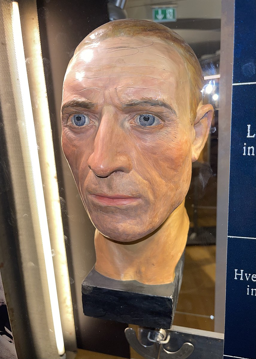 Educational pre-war bust depicting a human male head of the "Aryan Race", from the collections of the Anatomical Institute of the University of Oslo. Photo taken at the Norwegian Center for Holocaust and Minority Studies